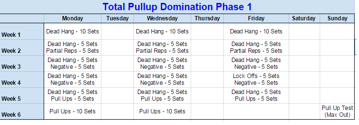 Pull Up Domination Phase 1